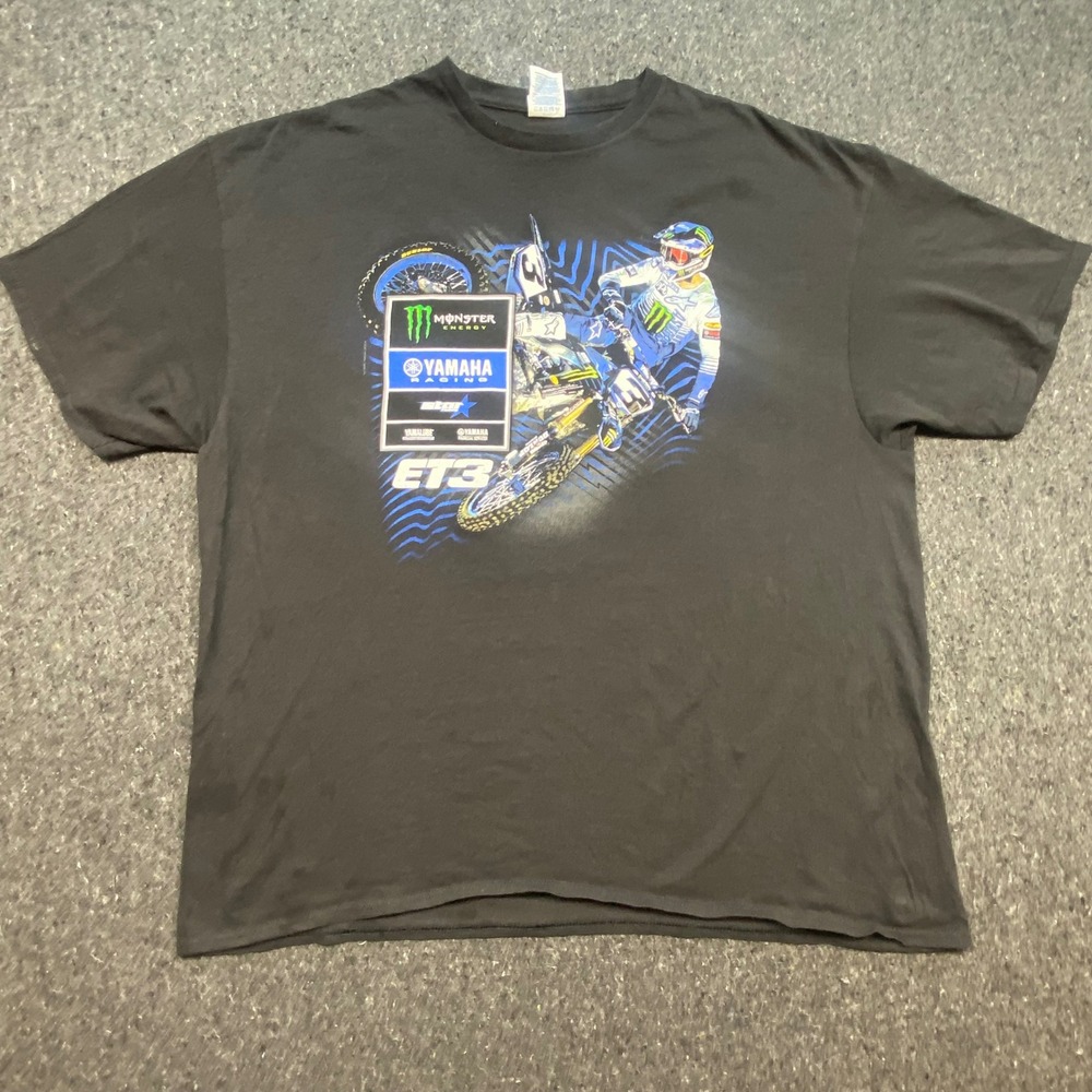 Delta Eli Tomac ET3 Yamaha Racing T Shirt 2XL‎ Mens Black Monster Energy Graphic